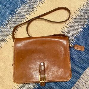 Vintage brown leather Coach bag